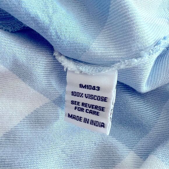 ALLEN B By Allen Schwartz Baby Blue And White Check Button Down Shirt Size M. - Picture 8 of 8